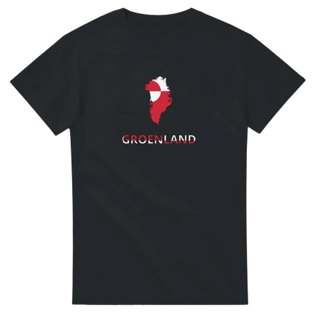 T-shirt drapeau groenland en carte - pixelforma