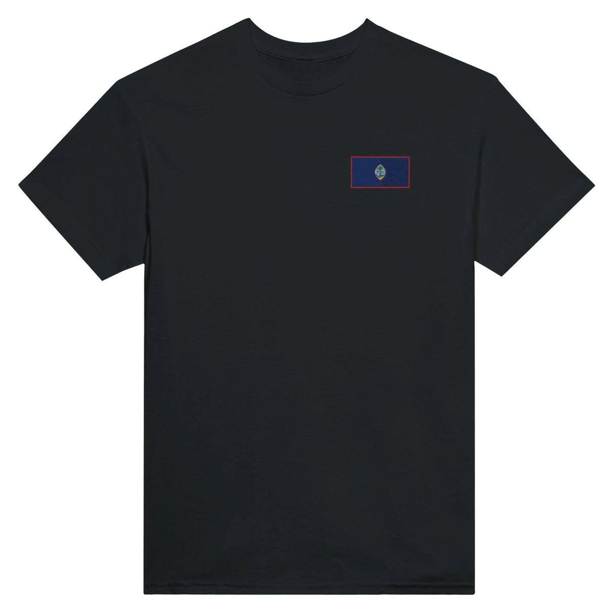T-shirt drapeau guam broderie couleur en coton mélangé