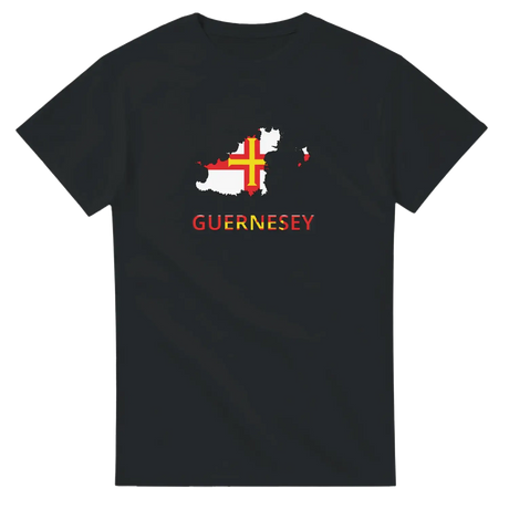 T-shirt drapeau guernesey en carte - pixelforma