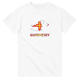 T-shirt drapeau guernesey en carte - pixelforma