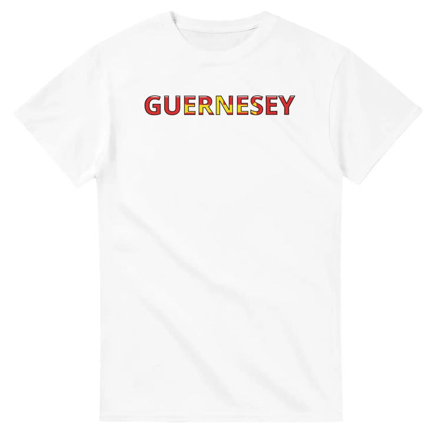 T-shirt drapeau guernesey en écriture - pixelforma