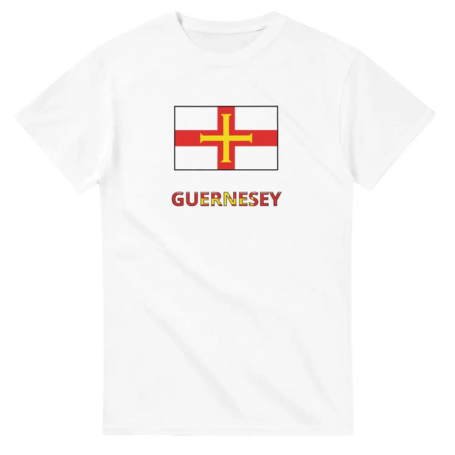 T-shirt drapeau guernesey en texte - pixelforma