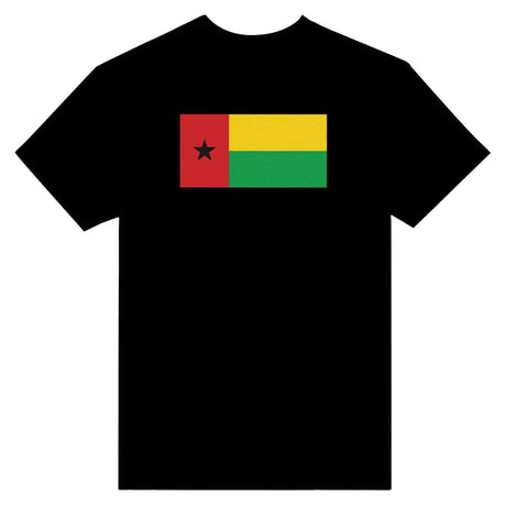 T-shirt drapeau guinée-bissau brodé en coton mélangé