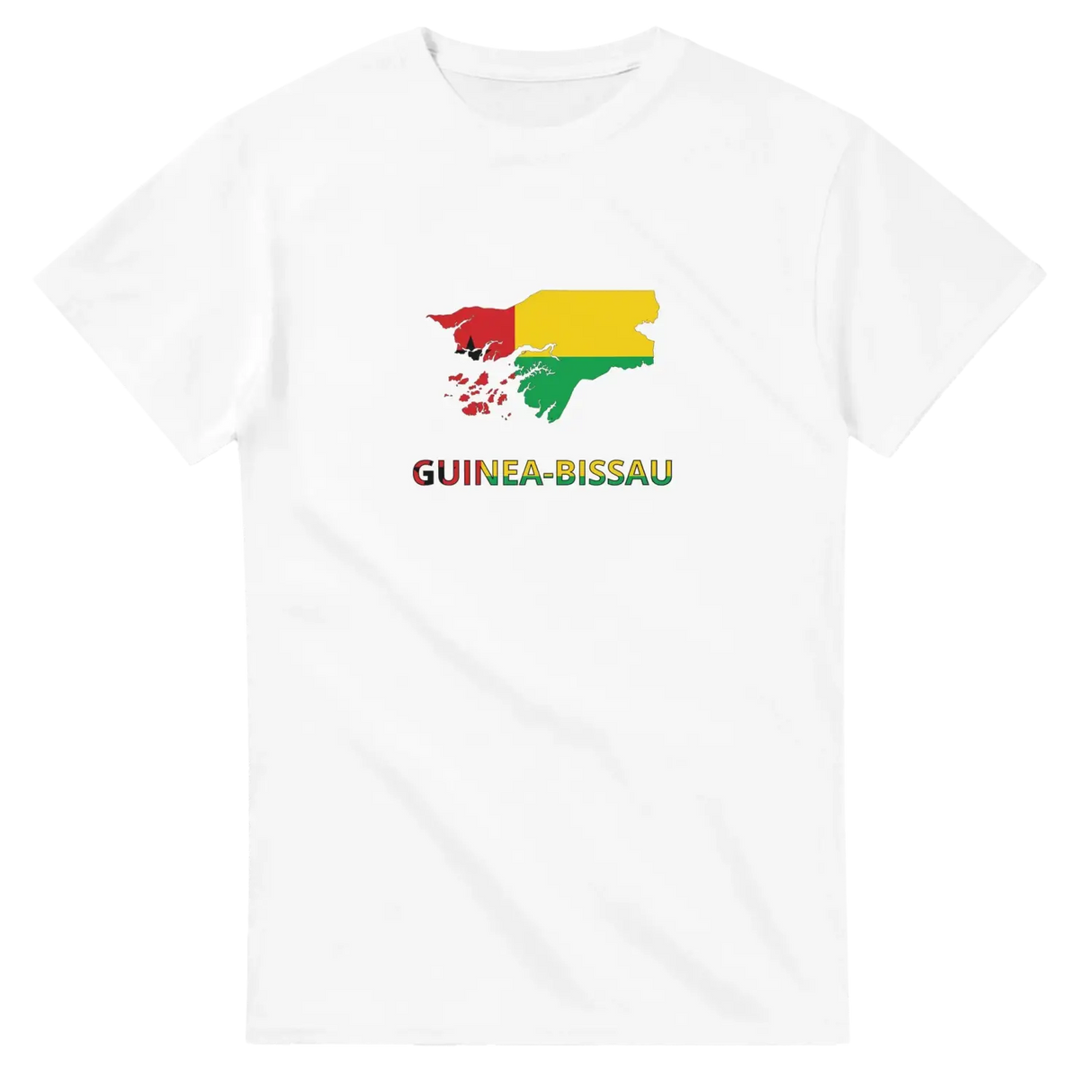 T-shirt drapeau guinée-bissau carte - pixelforma