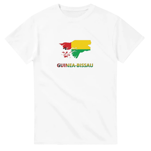 T-shirt drapeau guinée-bissau carte - pixelforma