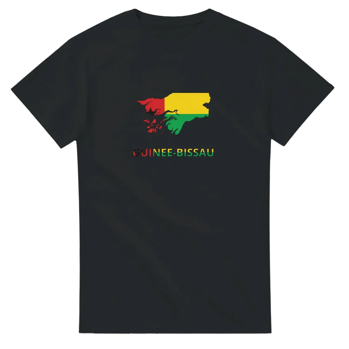 T-shirt drapeau guinée-bissau en carte - pixelforma