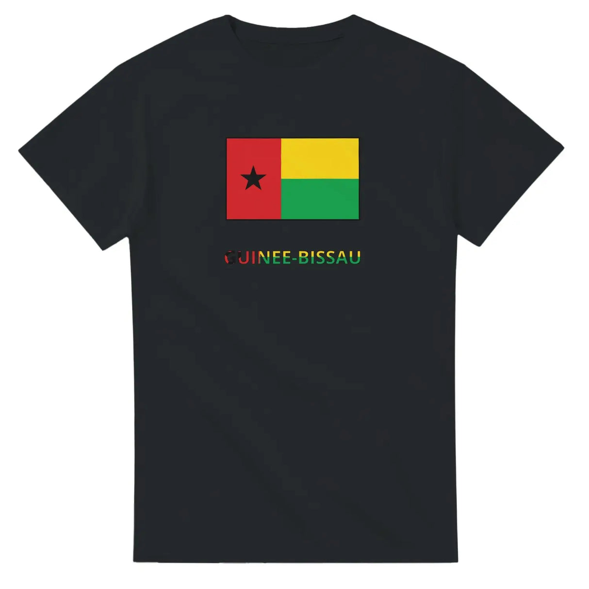 T-shirt drapeau guinée-bissau en texte - pixelforma