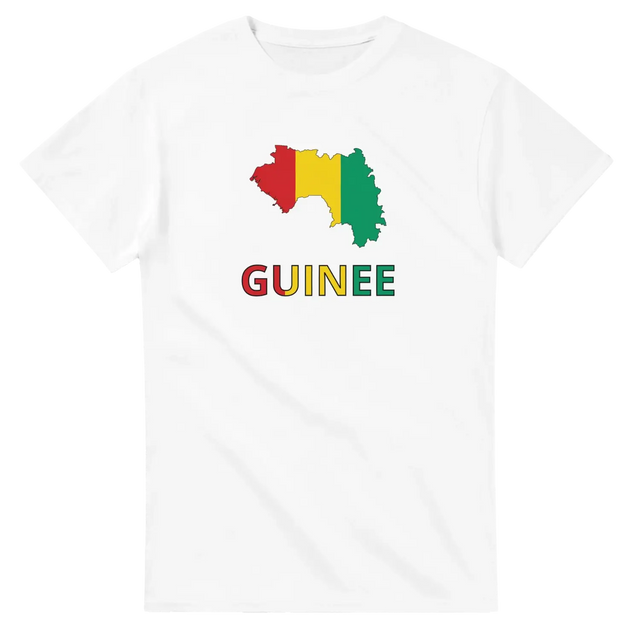 T-shirt drapeau guinée en carte - pixelforma