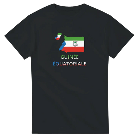 T-shirt drapeau guinée équatoriale en carte - pixelforma