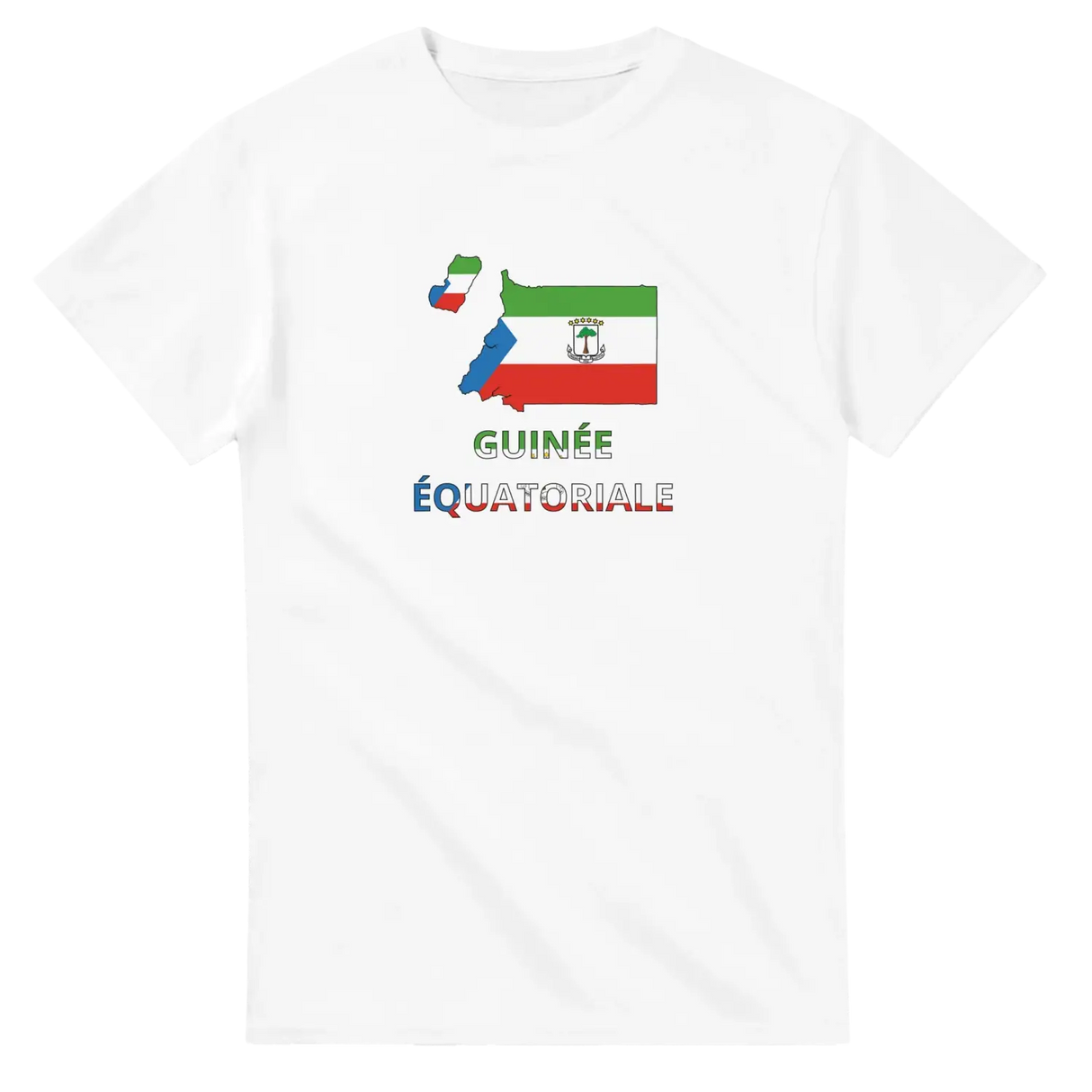 T-shirt drapeau guinée équatoriale en carte - pixelforma