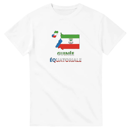 T-shirt drapeau guinée équatoriale en carte - pixelforma