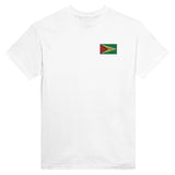 T-shirt drapeau guyana broderie couleur coton mélangé