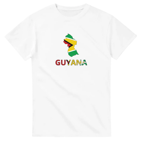 T-shirt drapeau guyana en carte - pixelforma