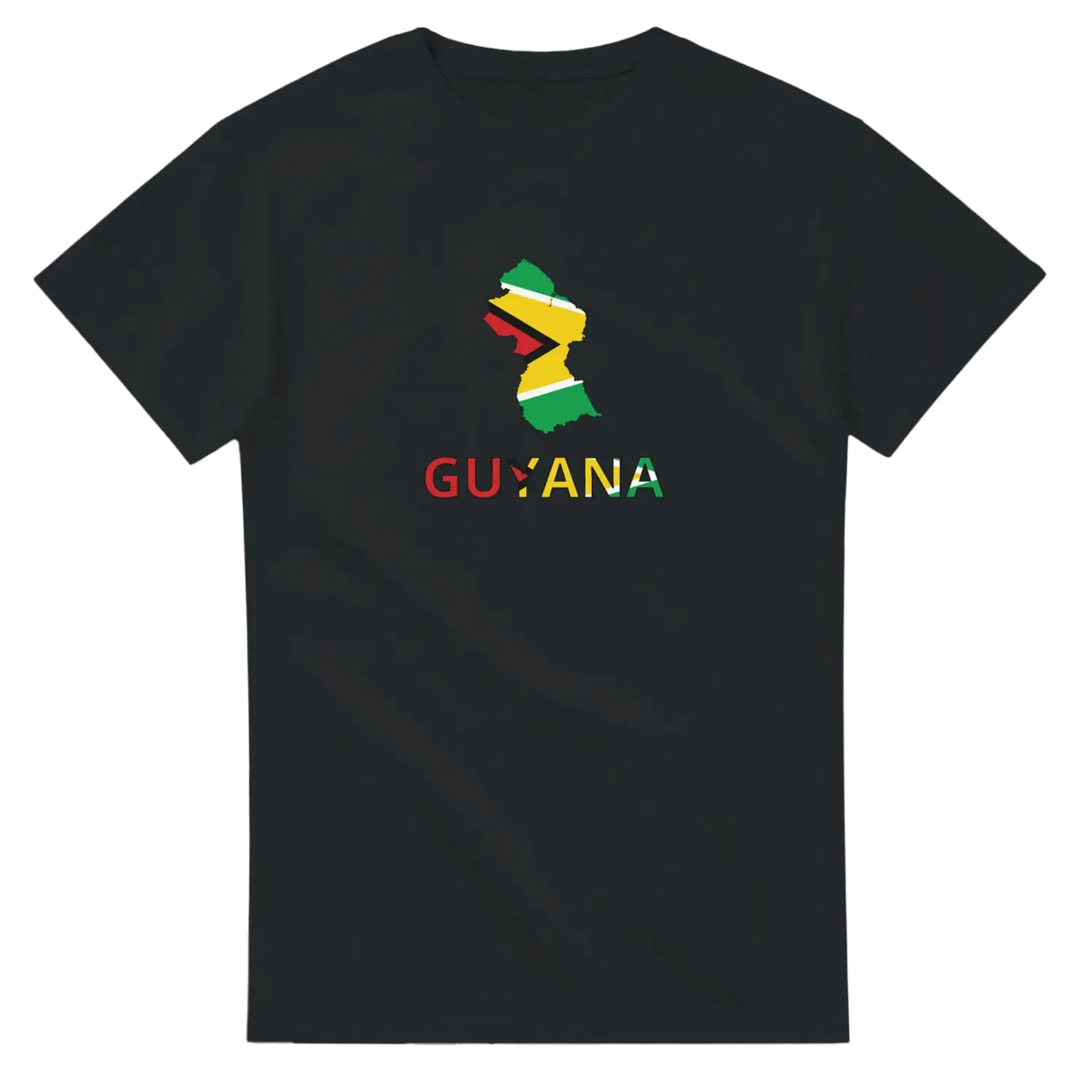 T-shirt drapeau guyana en carte - pixelforma