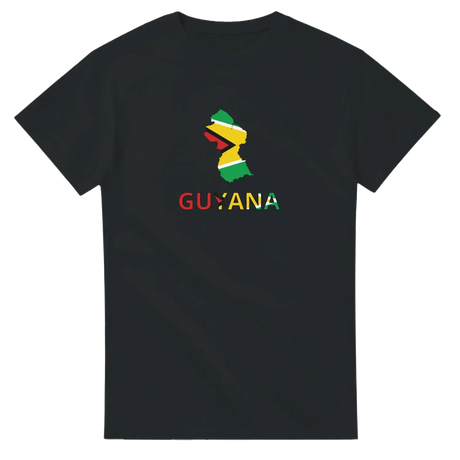 T-shirt drapeau guyana en carte - pixelforma