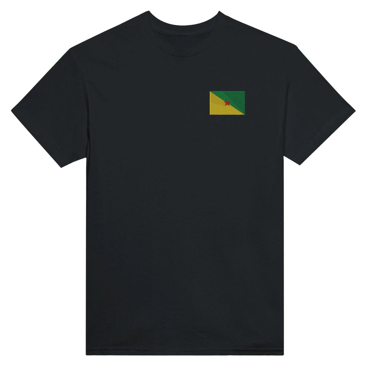 T-shirt drapeau guyane broderie couleur coton mélangé