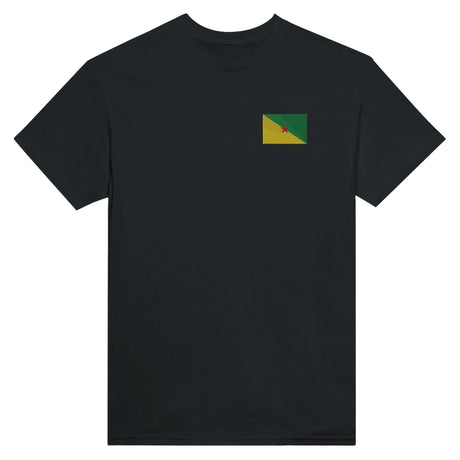 T-shirt drapeau guyane broderie couleur coton mélangé