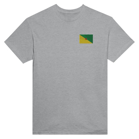 T-shirt drapeau guyane broderie couleur coton mélangé