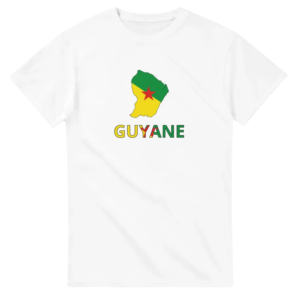 T-shirt drapeau guyane en carte - pixelforma