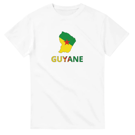 T-shirt drapeau guyane en carte - pixelforma