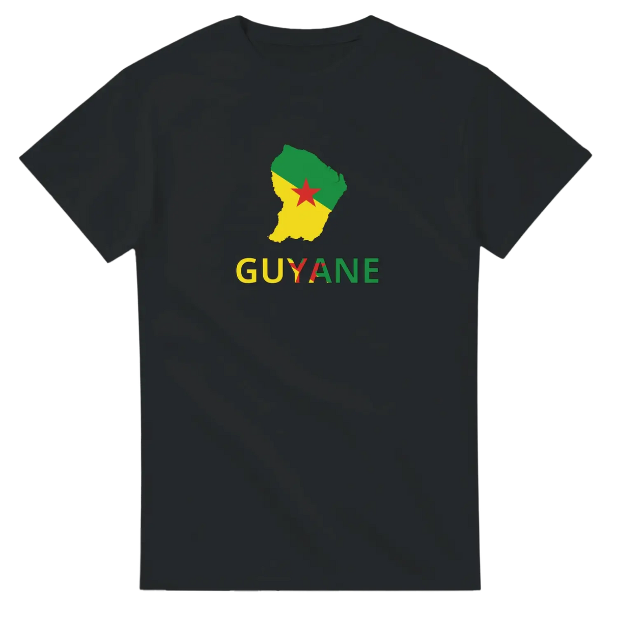 T-shirt drapeau guyane en carte - pixelforma