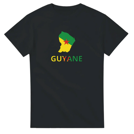 T-shirt drapeau guyane en carte - pixelforma