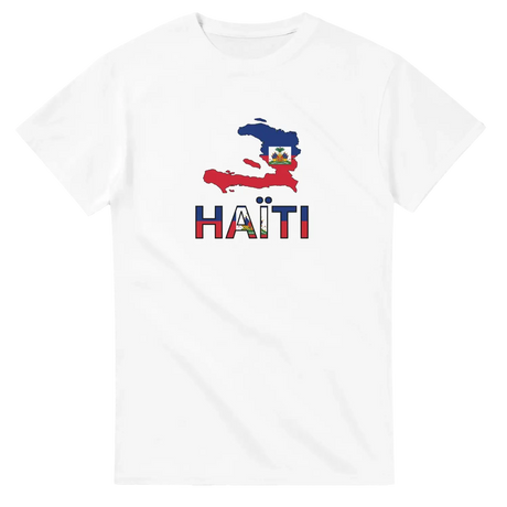 T-shirt drapeau haïti en carte - pixelforma