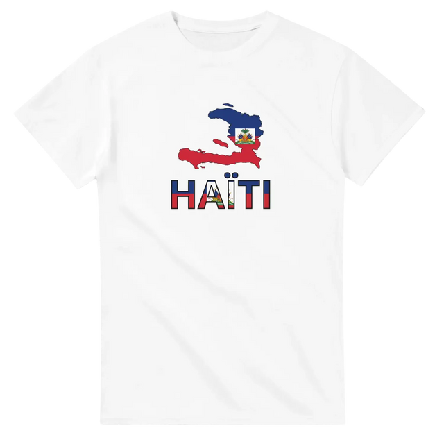 T-shirt drapeau haïti en carte - pixelforma