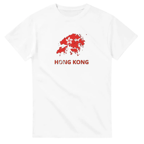 T-shirt drapeau hong kong en carte - pixelforma