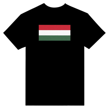 T-shirt drapeau hongrie brodé coton épais mélangé
