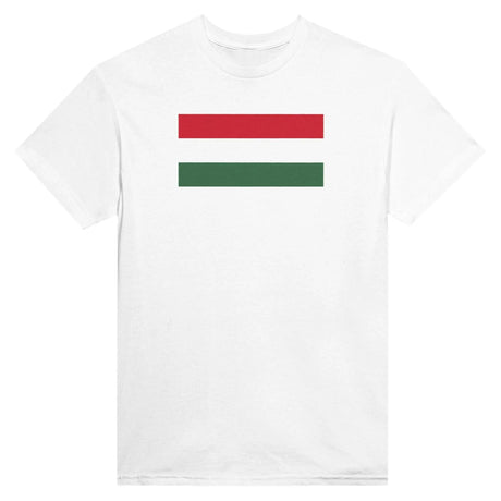 T-shirt drapeau hongrie brodé coton épais mélangé