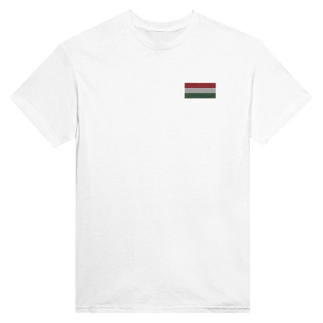 T-shirt drapeau hongrie broderie couleur coton mélangé