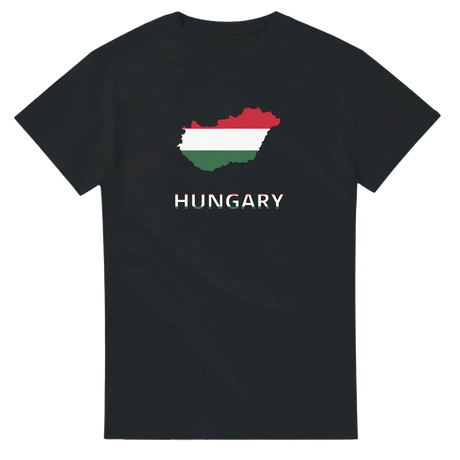 T-shirt drapeau hongrie carte - pixelforma