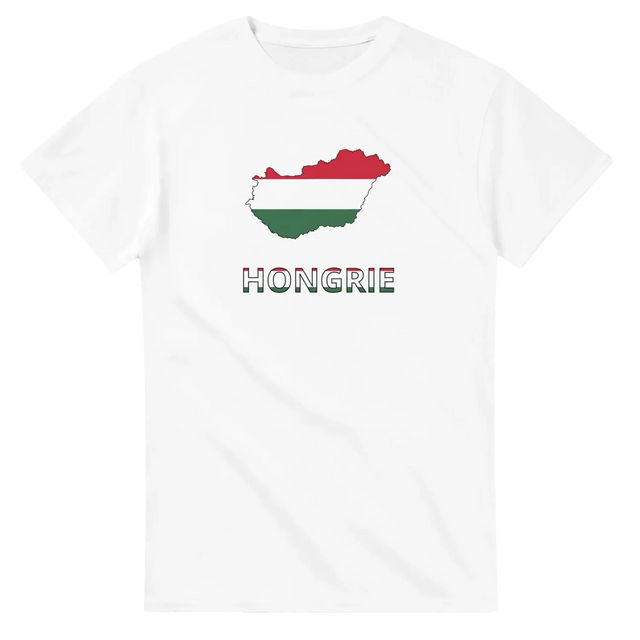 T-shirt drapeau hongrie en carte - pixelforma