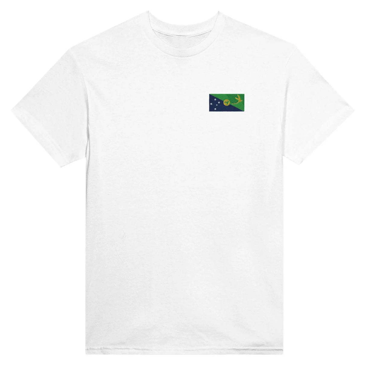 T-shirt drapeau île christmas broderie coton mélangé