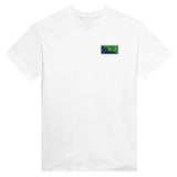 T-shirt drapeau île christmas broderie coton mélangé