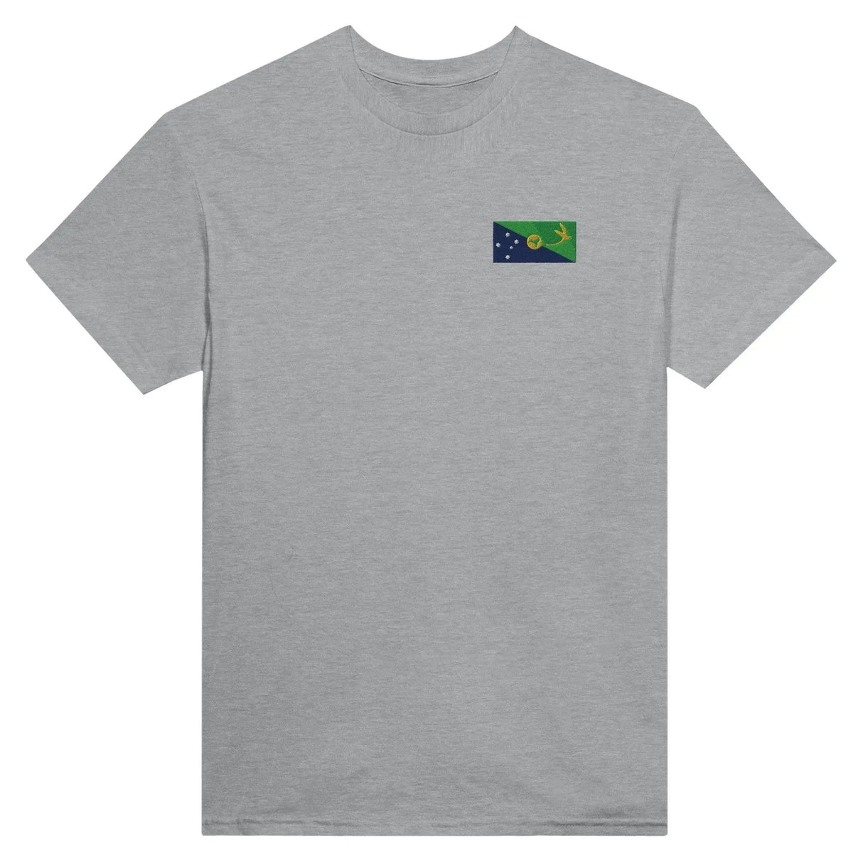 T-shirt drapeau île christmas broderie coton mélangé