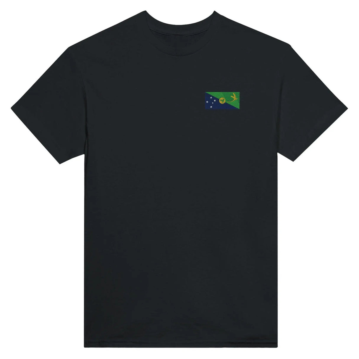 T-shirt drapeau île christmas broderie coton mélangé