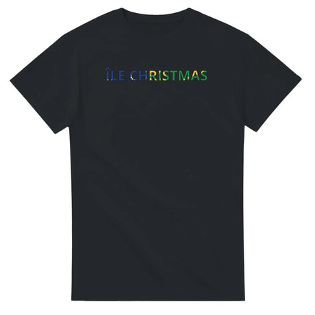 T-shirt drapeau île christmas en écriture - pixelforma