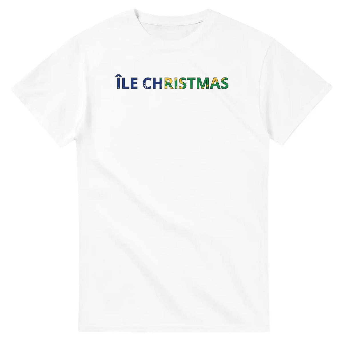 T-shirt drapeau île christmas en écriture - pixelforma