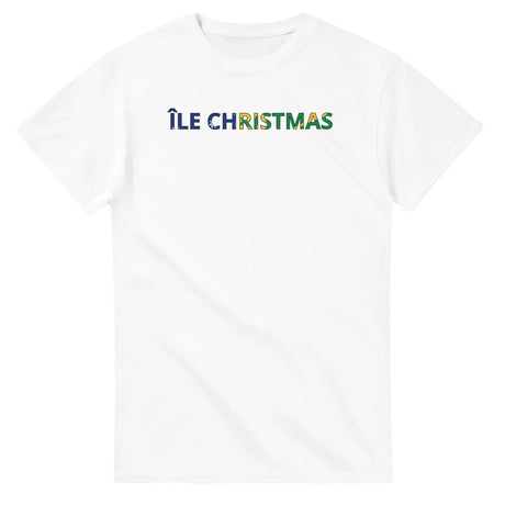 T-shirt drapeau île christmas en écriture - pixelforma