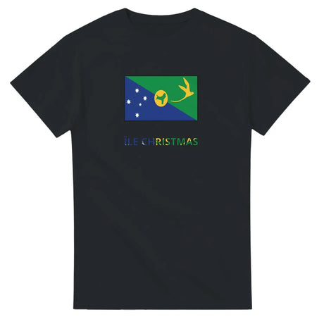 T-shirt drapeau île christmas en texte - pixelforma