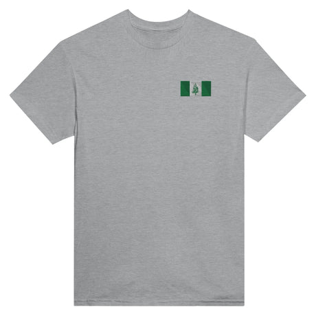 T-shirt drapeau île norfolk broderie coton mélangé