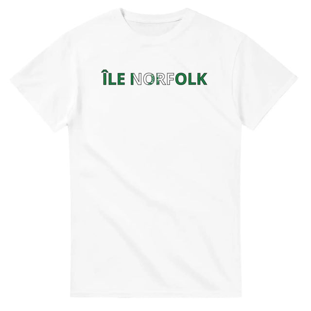 T-shirt drapeau île norfolk en écriture - pixelforma