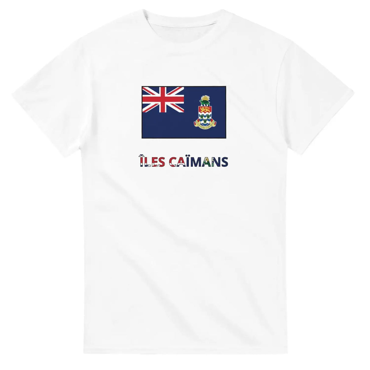 T-shirt drapeau îles caïmans en texte - pixelforma