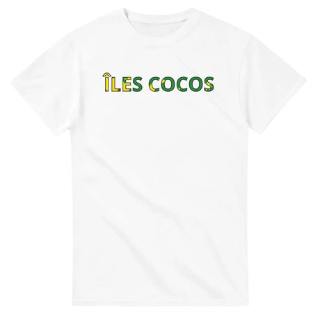 T-shirt drapeau îles cocos en écriture - pixelforma