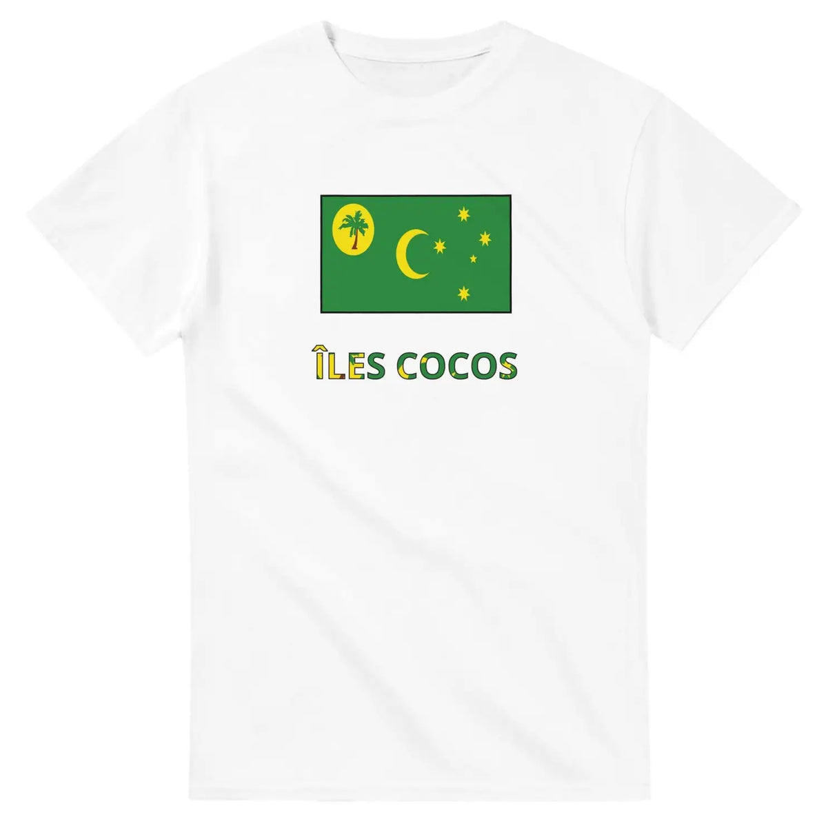 T-shirt drapeau îles cocos en texte - pixelforma