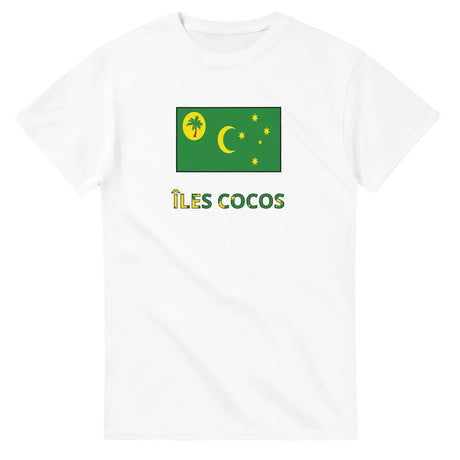 T-shirt drapeau îles cocos en texte - pixelforma