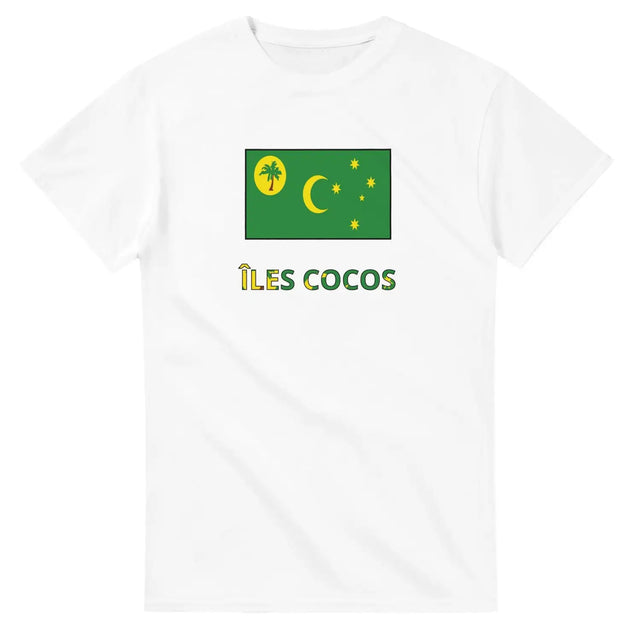 T-shirt drapeau îles cocos en texte - pixelforma