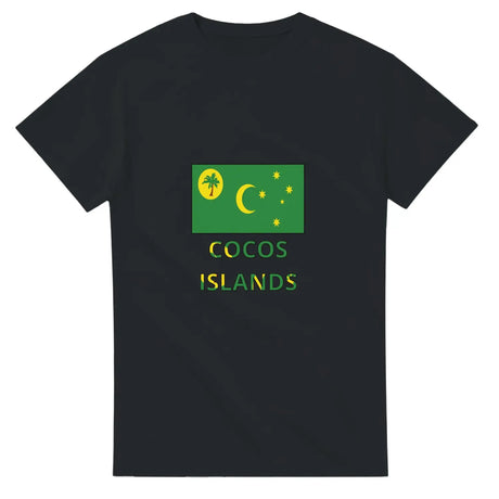 T-shirt drapeau îles cocos texte - pixelforma